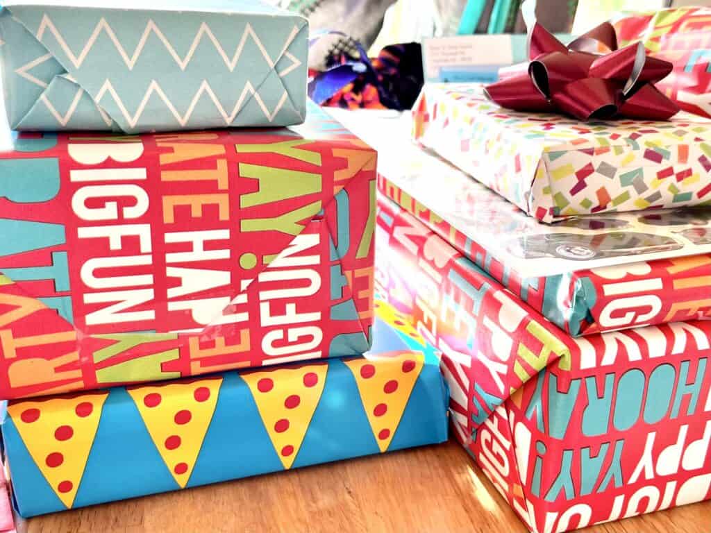 wrapped birthday gifts