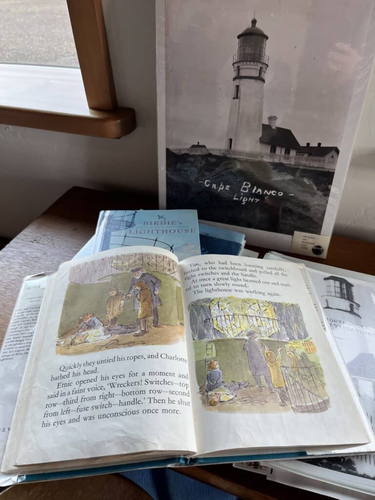 Lighthouse books at Cape Blanco Lighthouse