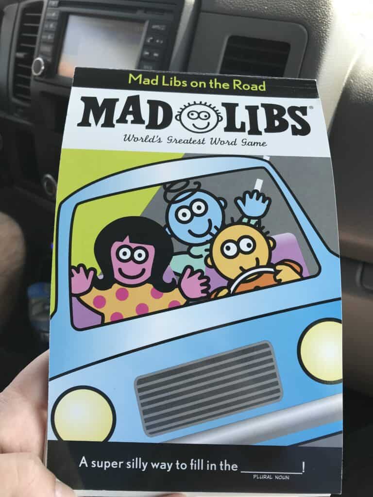 Mad Libs on the road notepad.