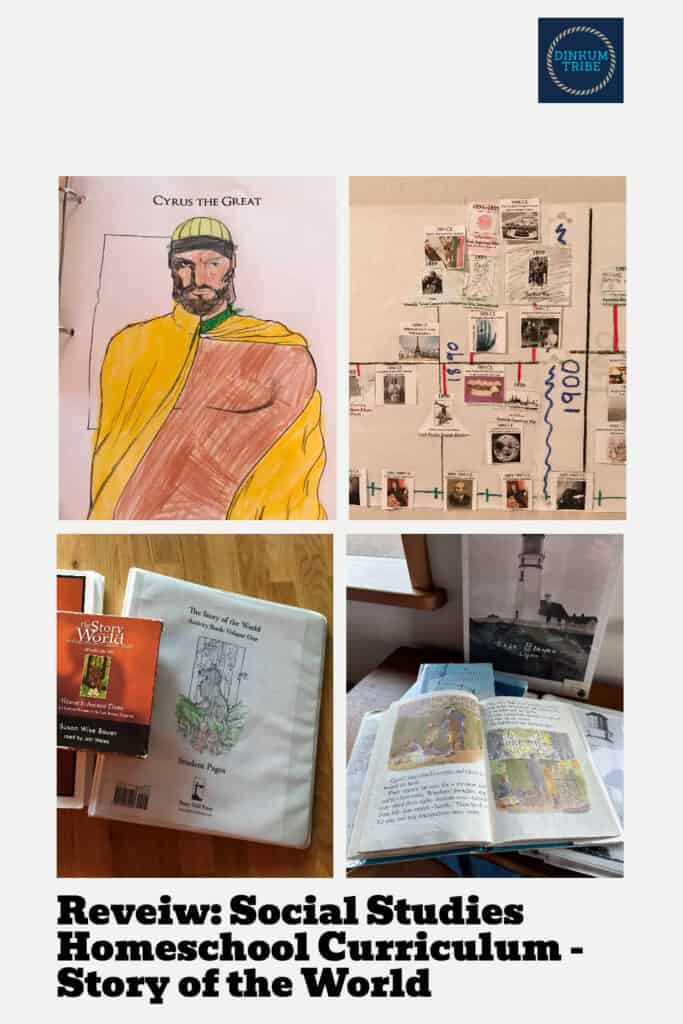 Pinnable image for Homeschool social studies curriculum review on Story of the World