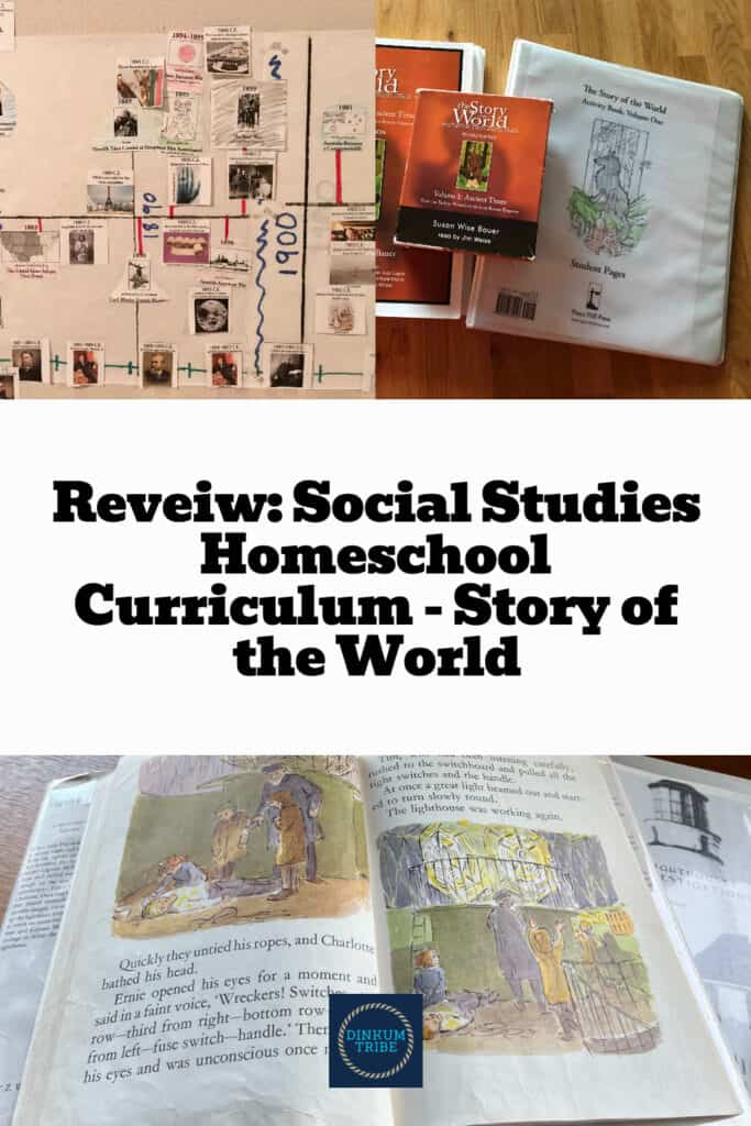 Pinnable image for Homeschool social studies curriculum review on Story of the World