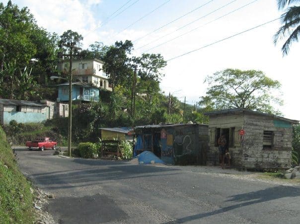 Rural country road in Jamaica 