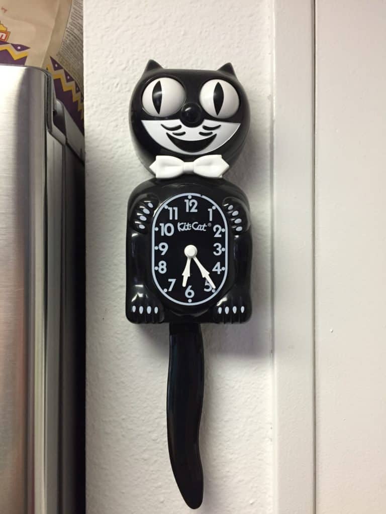 black cat clock