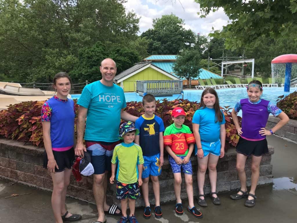 Our family photo at Oceans of Fun.