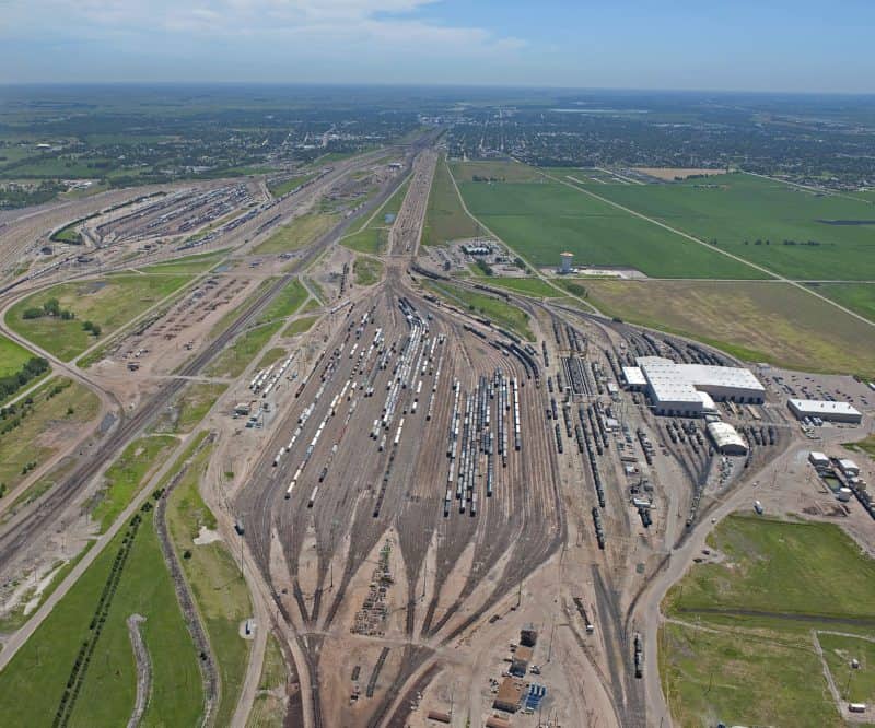 Bailey Yard North Platte NE was named in honor of former Union Pacific president Edd H. Bailey. Image courtesy of Golden Spike Tower.