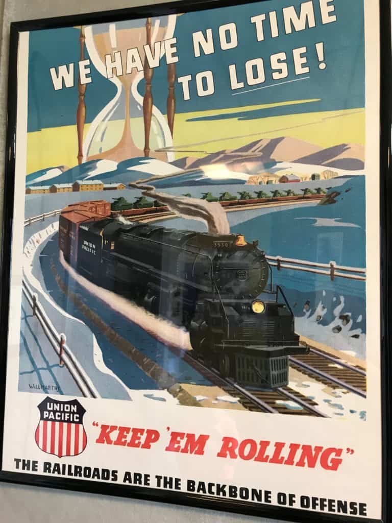 WW2 vintage poster at Golden Spike Tower in North Platte, Nebraska.