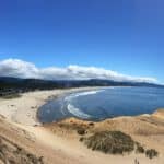 Pacific City beach as viewed from above