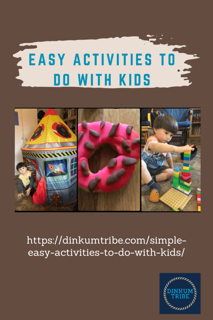 Pinnable collage of easy activities to do with kids