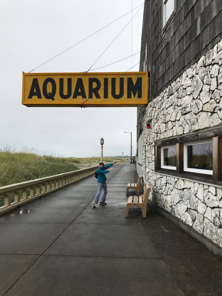 Entrance to the Seaside Aquarium. One of the top favorite things to do with kids in Seaside, Oregon.