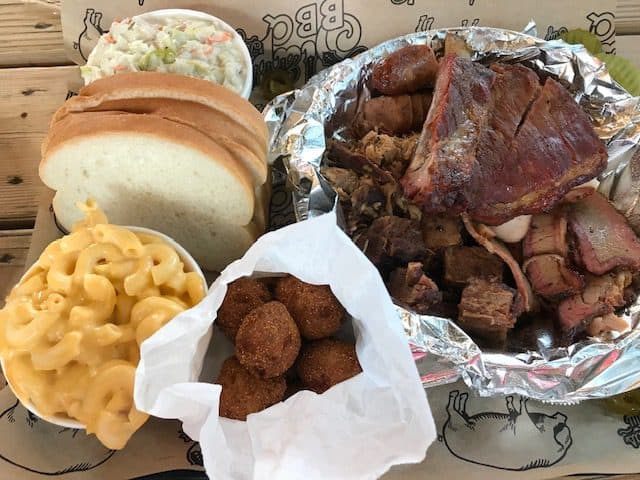 BBQ food at Slap's BBQ in Kansas City