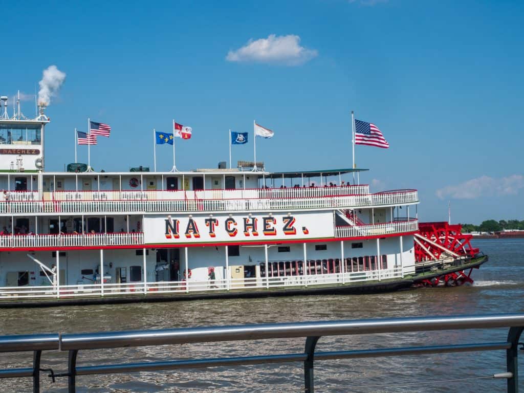 A picture of the sternwheeler, Natchez. The steamboat Arabia was one of many sternwheelers that traveled the Missouri river.