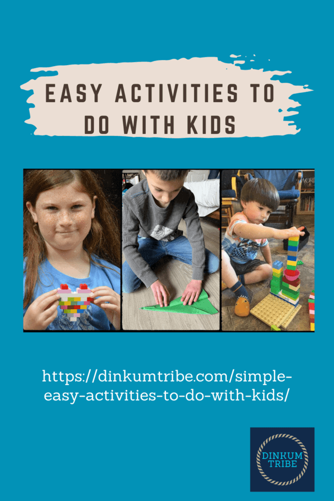 Pinnable image of easy activities to do with kids.