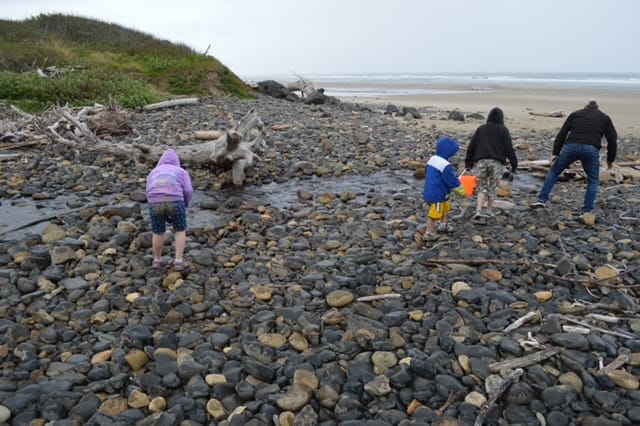 My children and I look for agates in the rock beds of Moolack Creek. Moolack Creek is one of the agate beaches in Oregon.