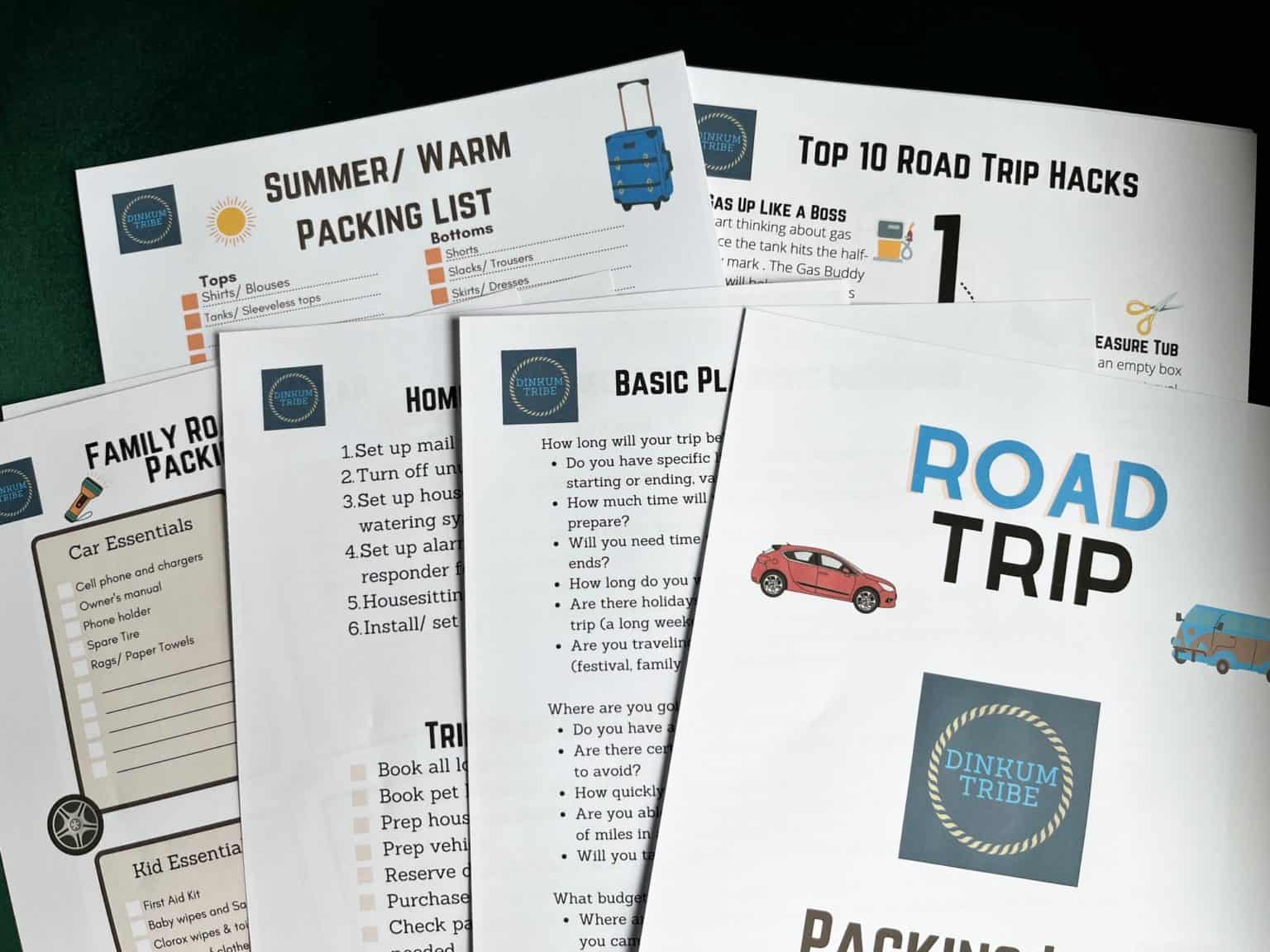 Guide: Family Road Trip Packing List Printable (Free) - Dinkum Tribe