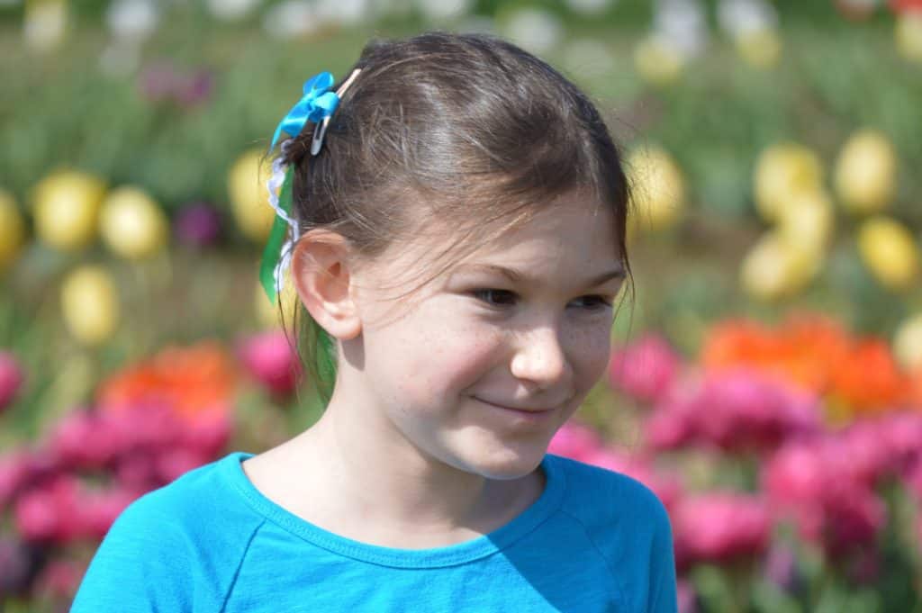 Girl in flower field