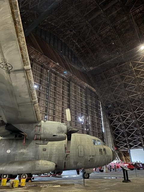 Aircraft inside Hangar B at the Tillamook Air Museum.