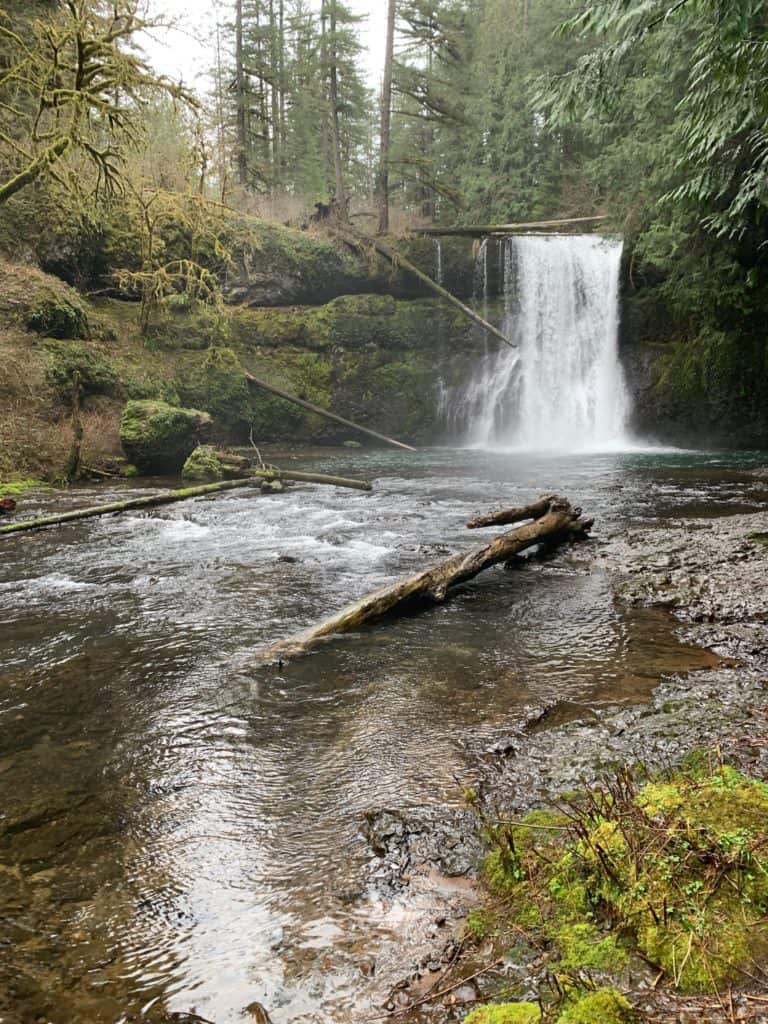 Silver Creek Cascades over Upper North Falls at Silver Falls State Park.