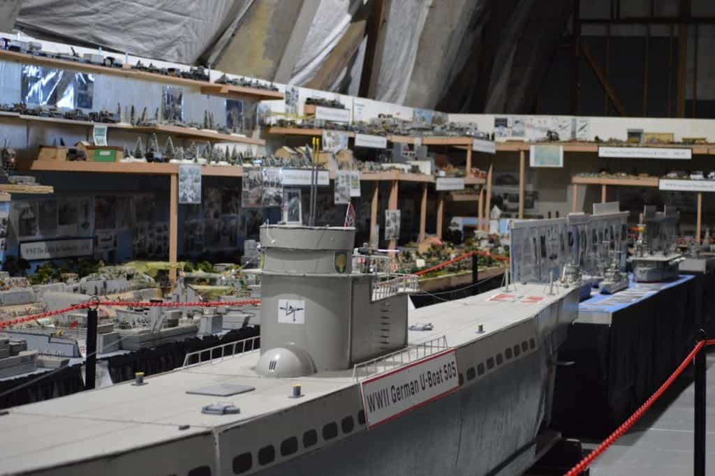Model exhibit of a WWII German U-boat at the Tillamook Air Museum.