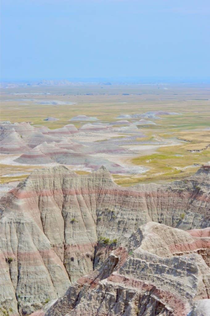 Badlands rock formations. Many formations can easily be seen from your vehicle when driving through Badlands National Park.