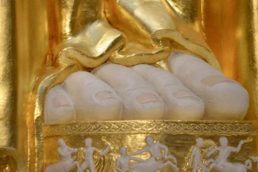 Close up of Athena Parthenos' toes and sandal. Nashville, TN