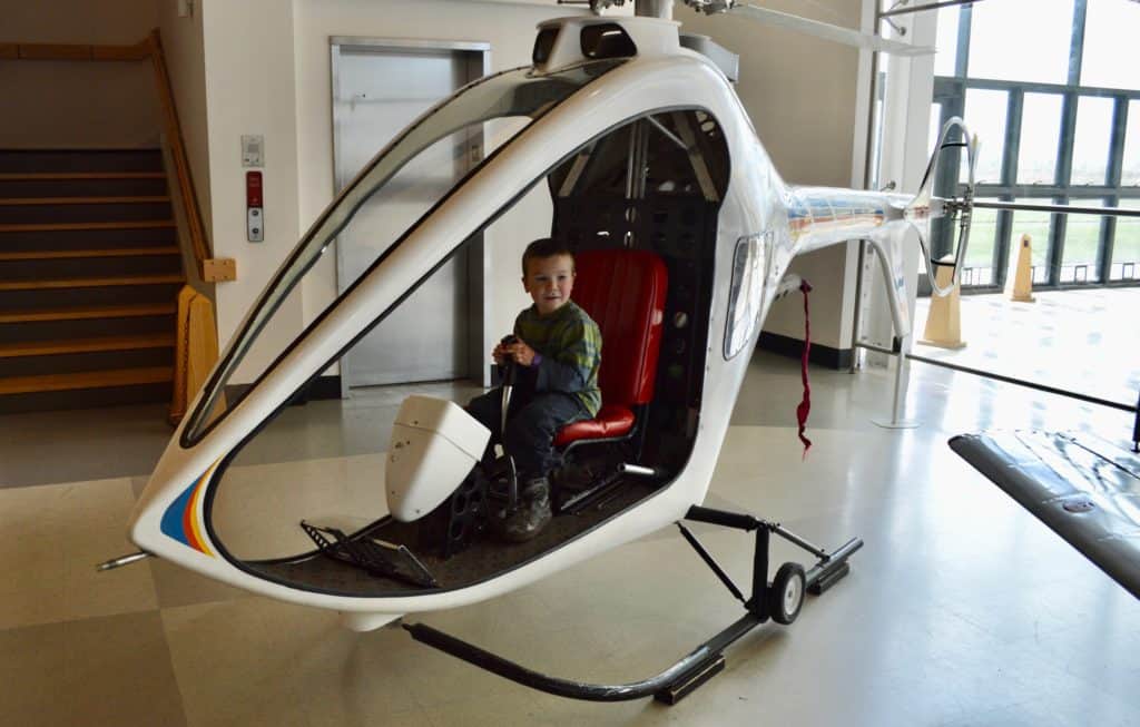 Model helicopter in the hands-on lab