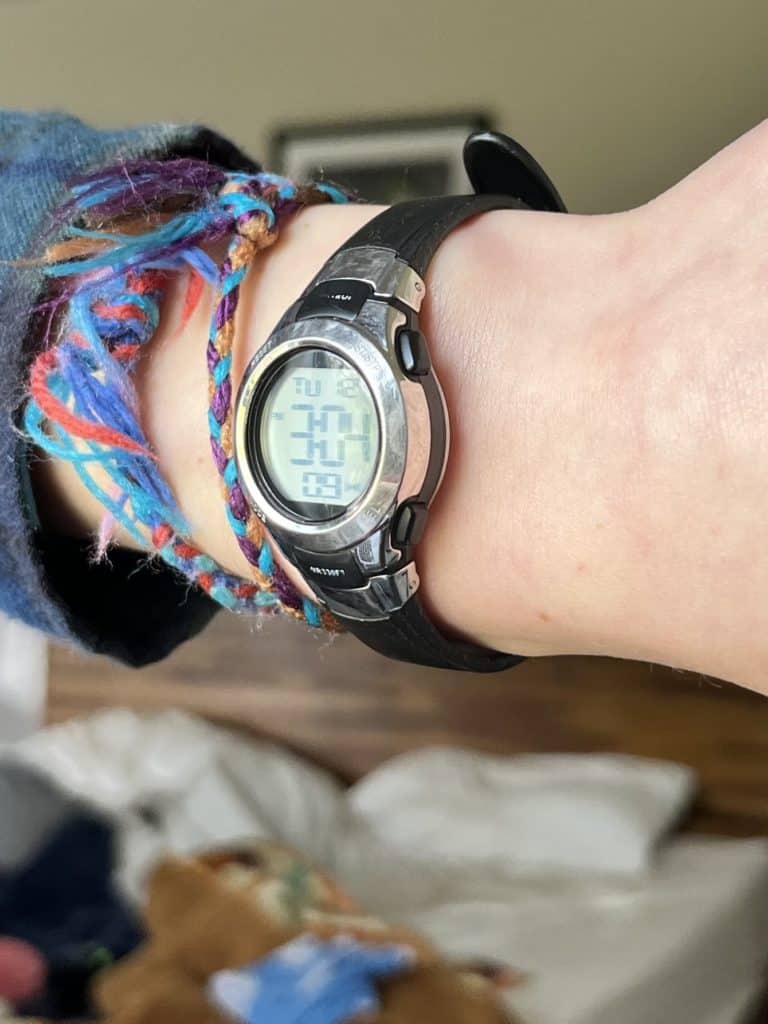 Wristwatch on wrist. Even a watch on a person's wrist can be distracting when you have ADHD sensory overload.
