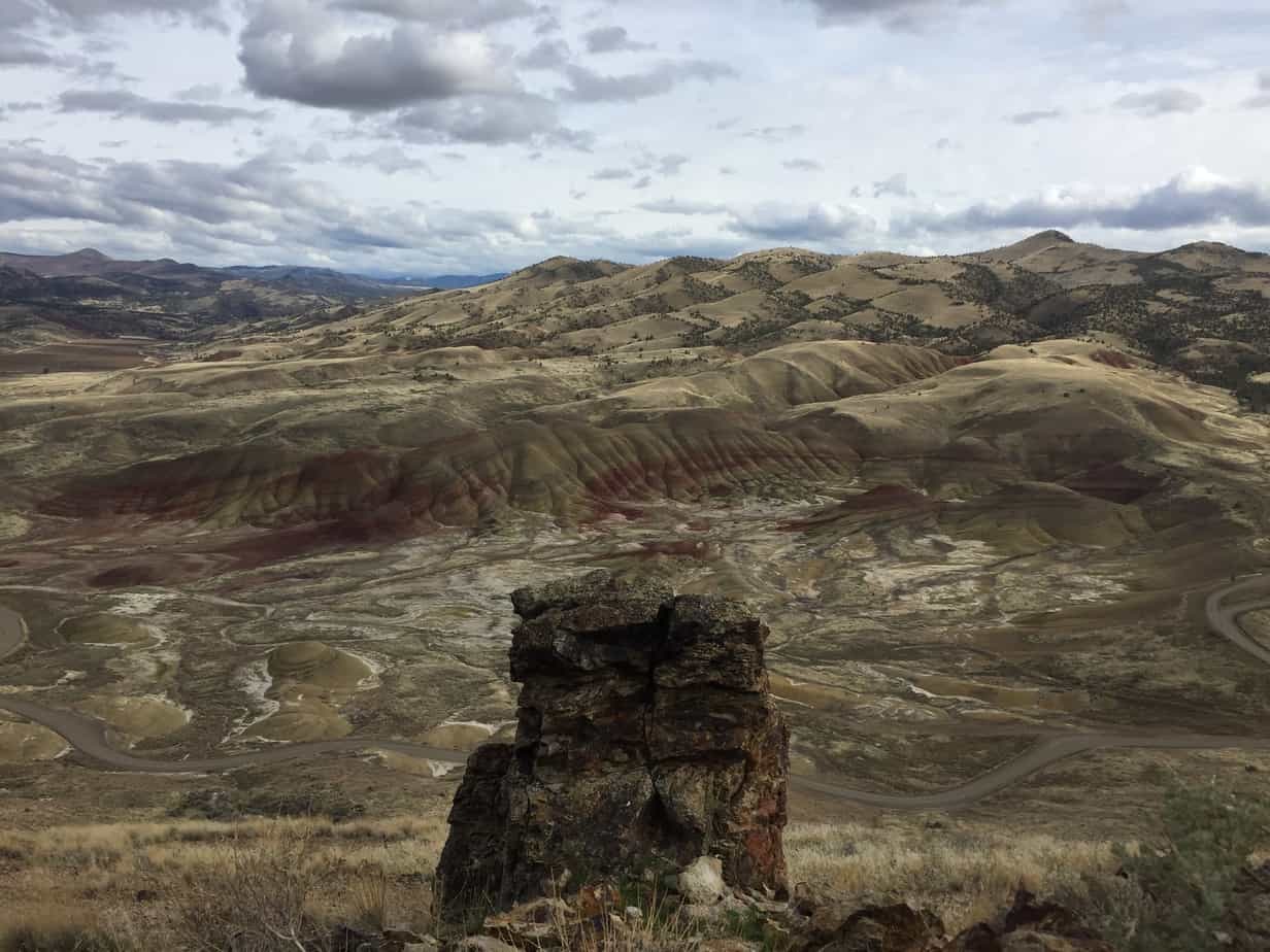 Overlooking the Painted Hills from the Carroll Rim Trail. John Day Fossil Beds NM, near Mitchell, Oregon.