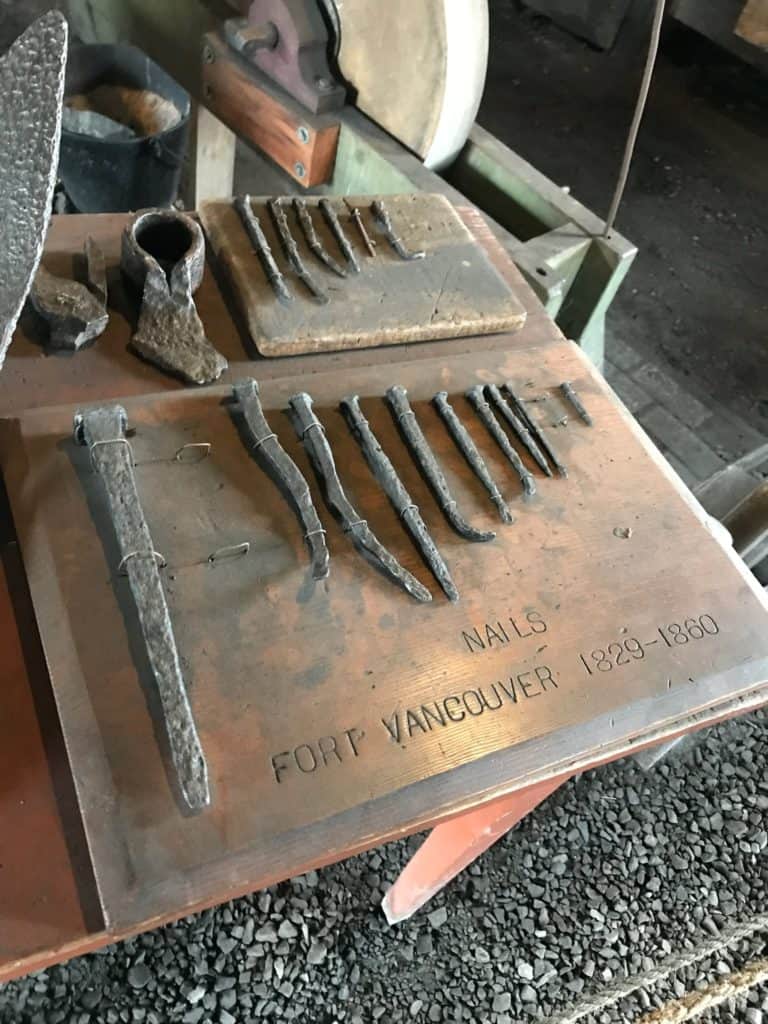 Nails from the Ft. Vancouver blacksmith shop.