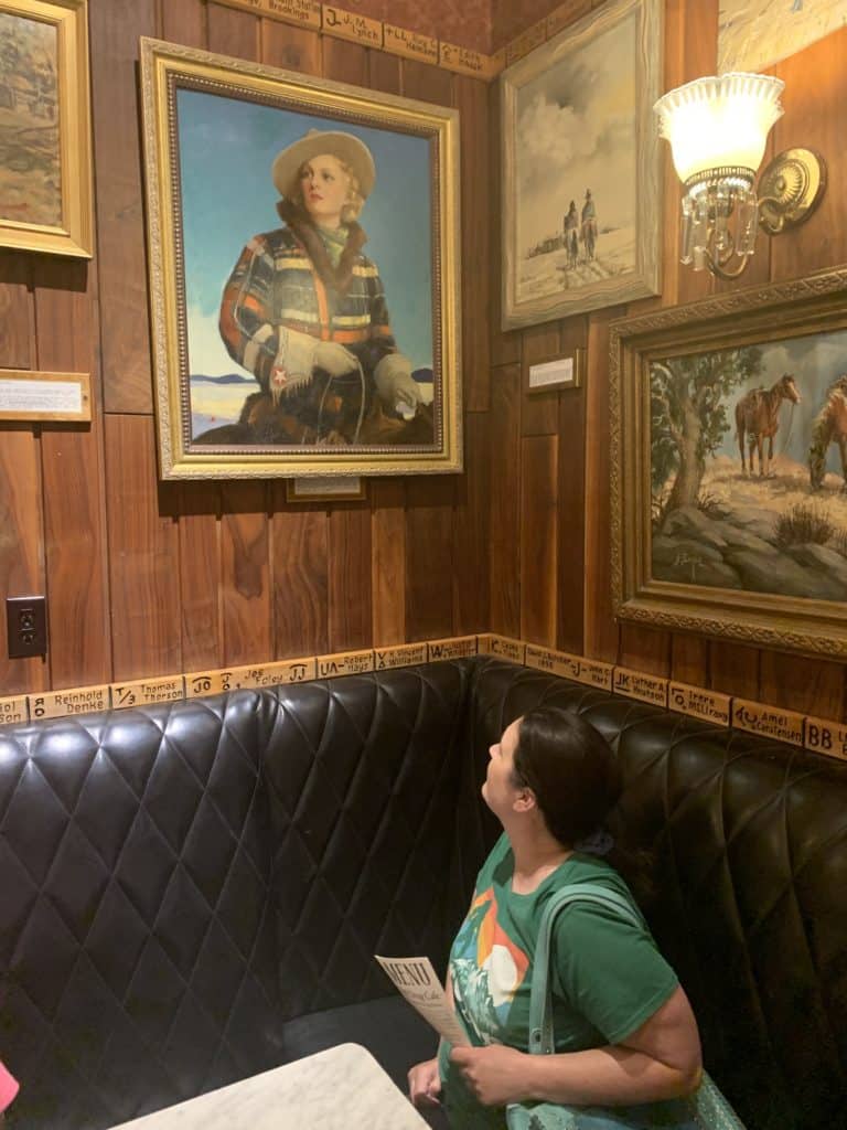 Inside the Wall Drug Western Art Gallery. Wall Drug is the most well known of the restaurants in Badlands National Park.