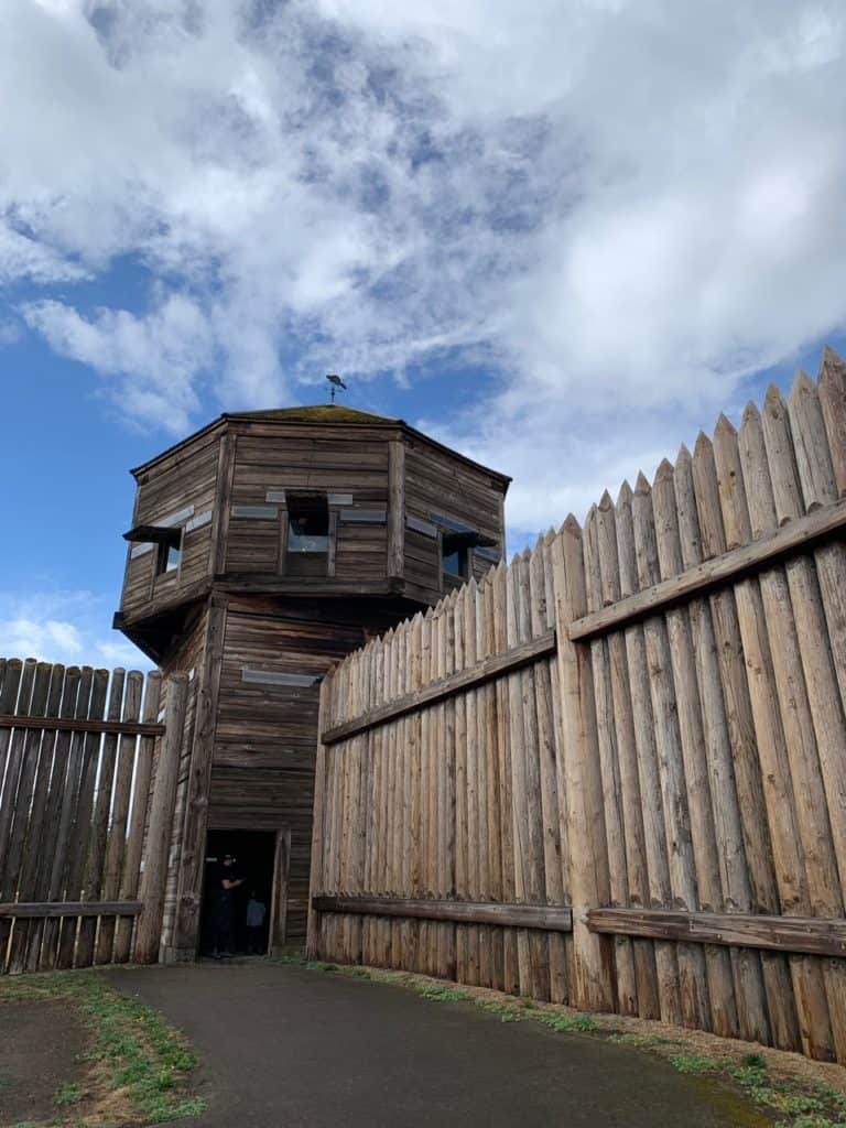 A wooden battlement and palisade protects Fort Vancouver at Fort Vancouver National Historic Site.
Fort Vancouver NHS is one of the 19 best national parks in Oregon & Washington.