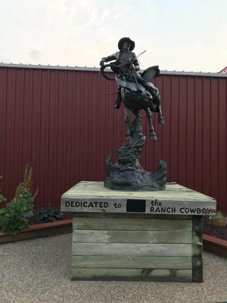 Statue dedicated to the ranch cowboy at Wall Drug.