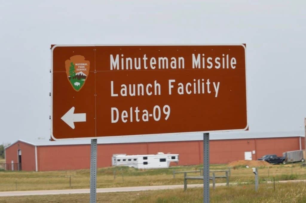 Roadside sign for the Minuteman Missile Launch Facility Delta-09.