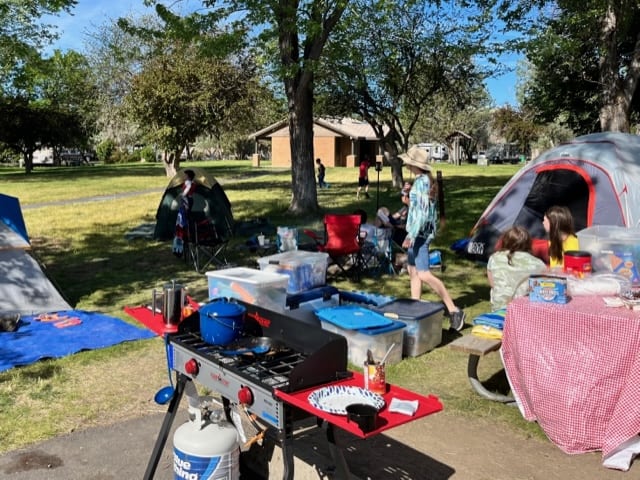 View of our campsite at the Cover Palisades. We learned a lot of great camping ideas for families on this trip!