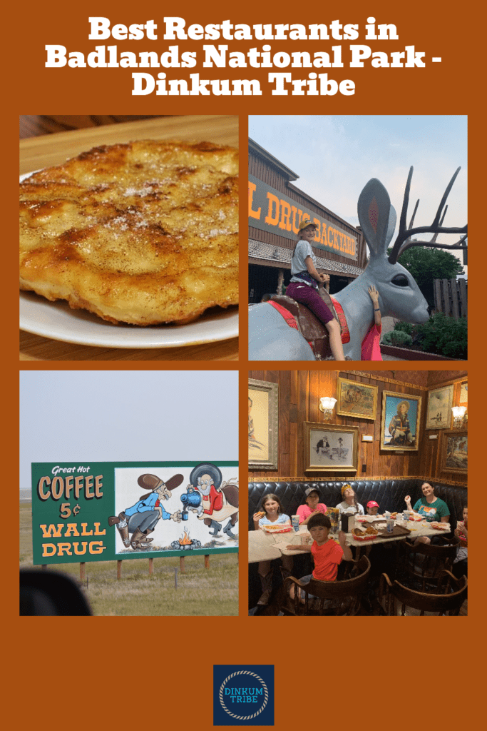 collage of images from restaurants in Badlands National Park