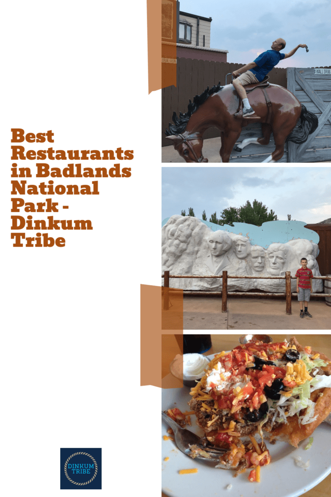 collage of photos of restaurants in Badlands National Park