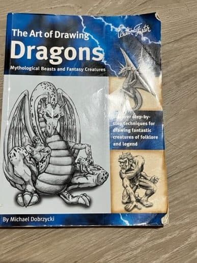 Dragon drawing book. Dragon gifts for her.
