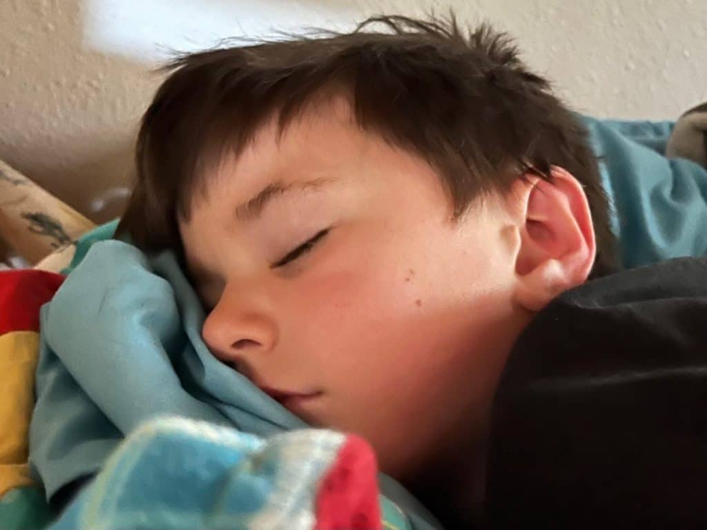 Boy sleeping. Sleep help for ADHD and anxiety.