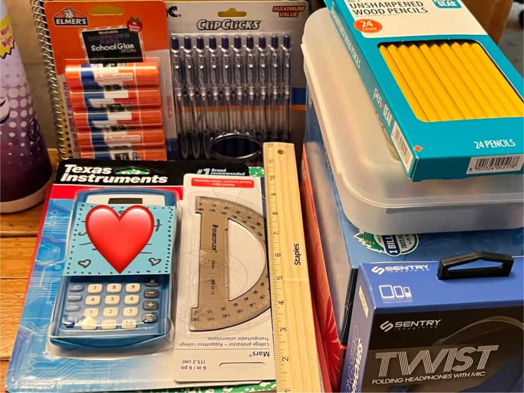 Middle school student supplies