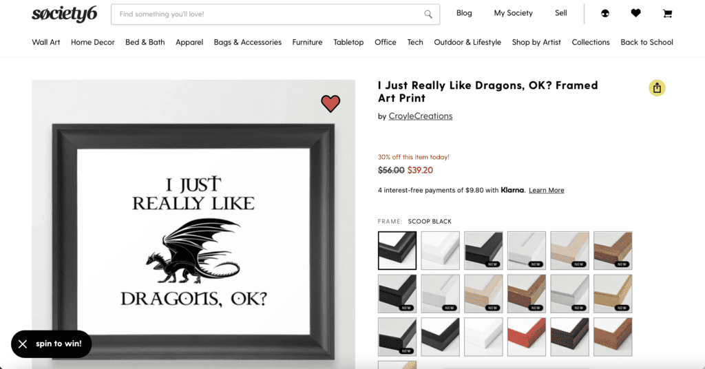Screenshot of dragon sign that says, I just really like dragons, OK?