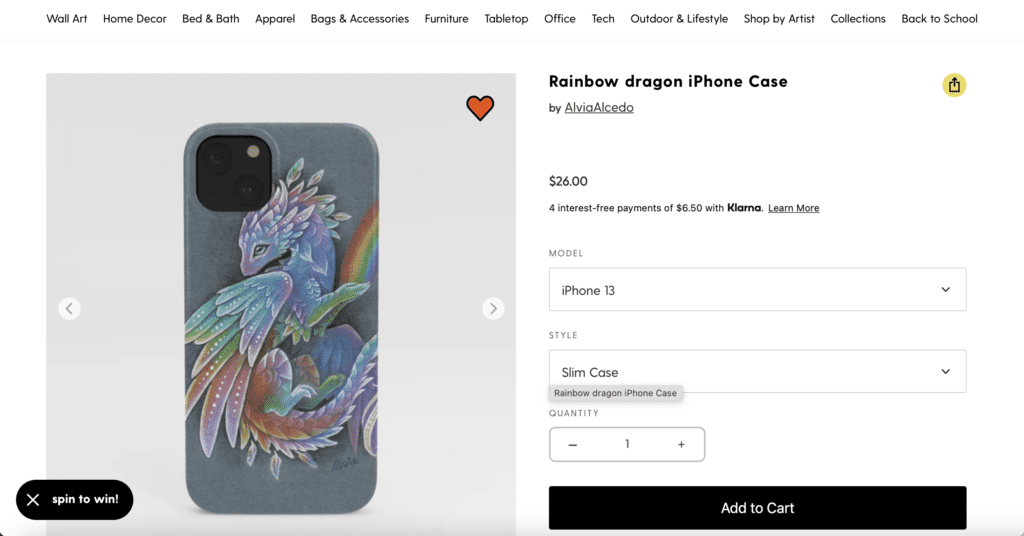 Rainbow dragon iPhone case from Society6.