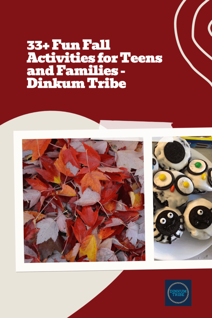 collage of images for fall activities for teens