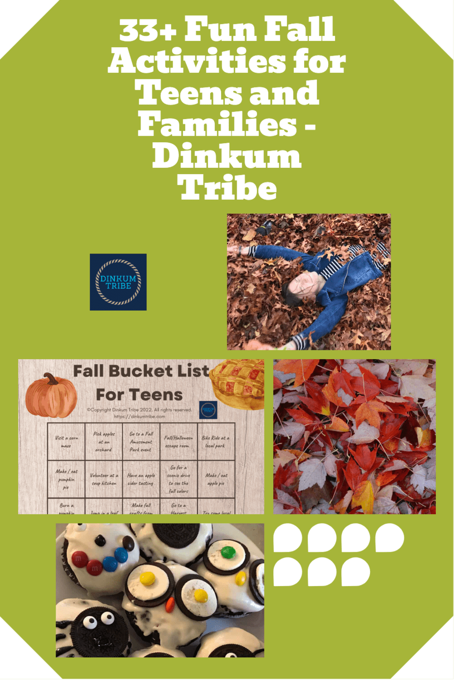 collage of images for fall activities for teens