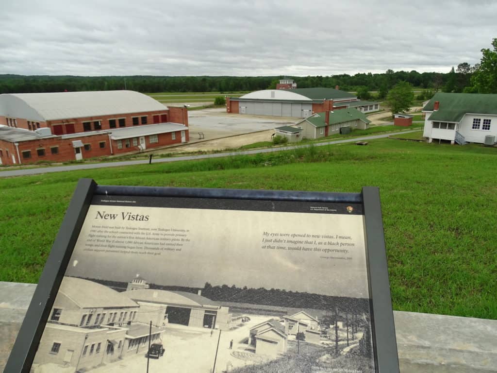 Overlooking the hangars at Tuskegee Airmen National Historic Site, one of the best national parks in Alabama.