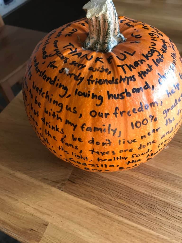 Thankful pumpkin. Fall activities for teens