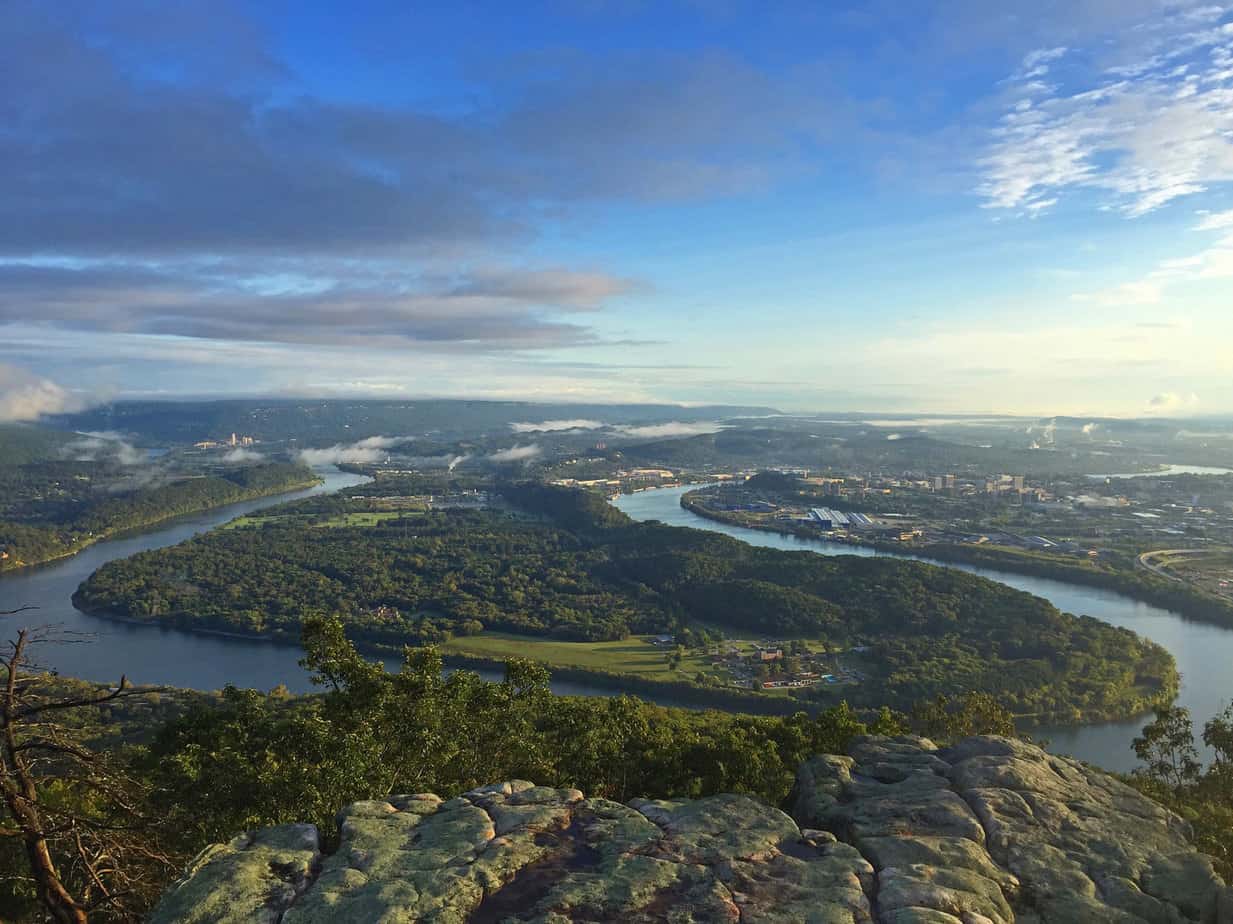 Lookout Mountain offers an incredible view of the Tennessee River and the historic city of Chattanooga.
