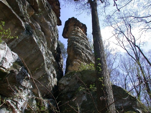 Strange rock formations soar toward the sky at Giant City State Park. Giant City State Park is one of the 37 best things to do in Southern Illinois.