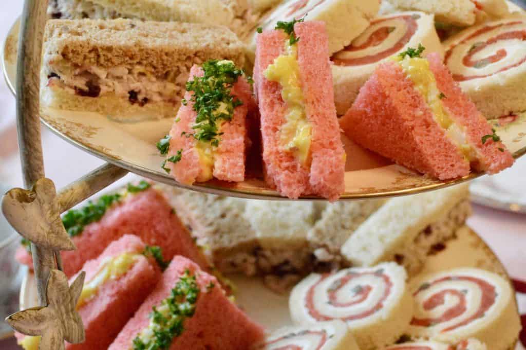 Tea sandwiches for Valentine's Day. Valentine's Day picnic ideas