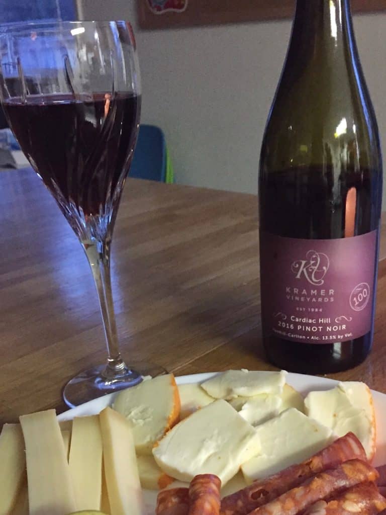 Wine and cheeses.