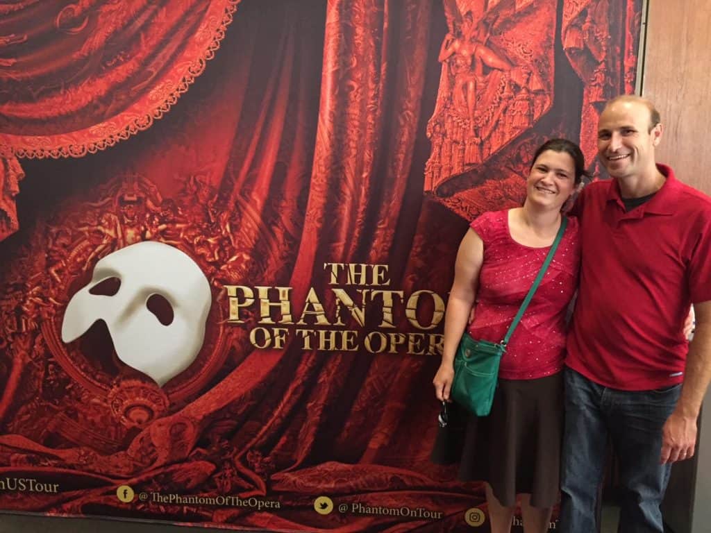 Playbill for The Phantom of the Opera at the Keller Auditorium. Date Night for Married Couples.