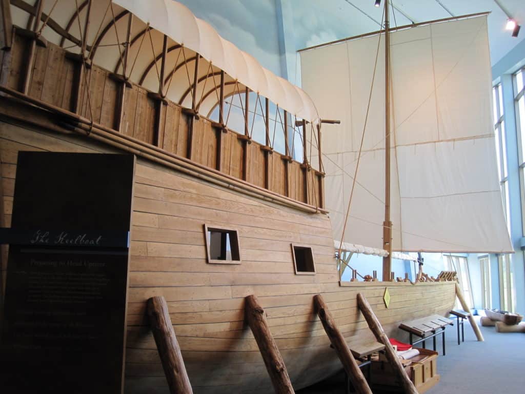 A full-size Keelboat stands at the visitor center at Lewis & Clark State Historic Site. The Lewis & Clark National Historic Trail is one of the 37 best things to do in Southern Illinois.